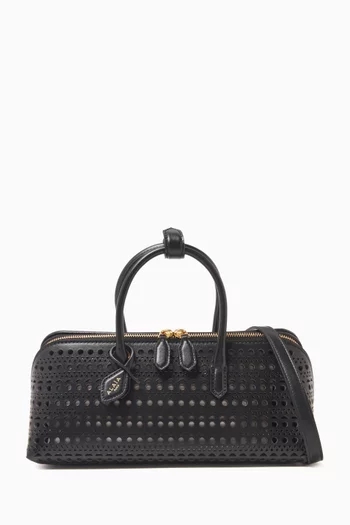 Small Delta Top-handle Bag in Leather