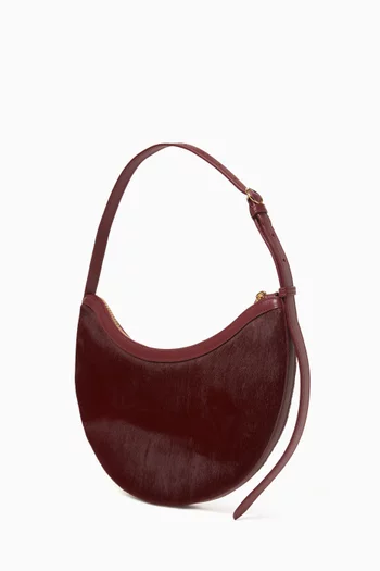 Small Demi Lune Shoulder Bag in Haircalf Leather