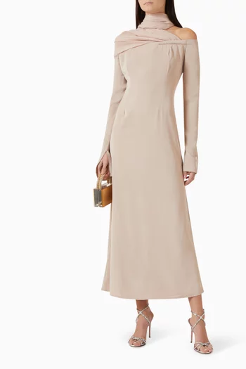 Off-shoulder Gown in Crepe