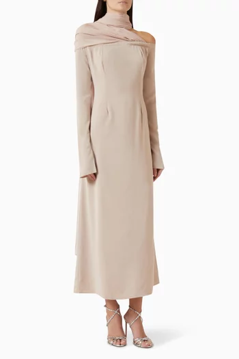 Off-shoulder Gown in Crepe
