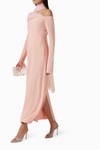 Off-shoulder Gown in Crepe