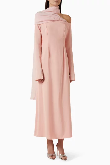 Off-shoulder Gown in Crepe