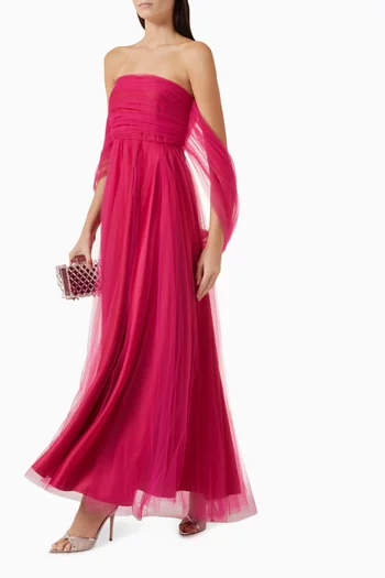 Strapless Layered Gown