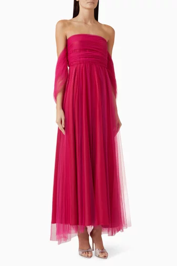 Strapless Layered Gown