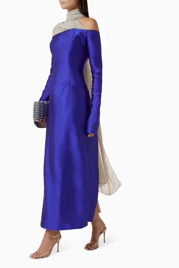 Layered Scarf Gown in Organza