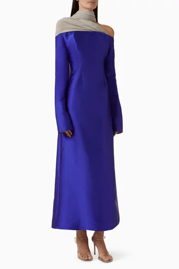 Layered Scarf Gown in Organza