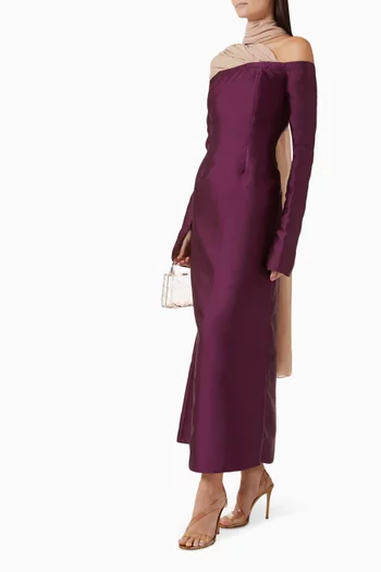 Layered Scarf Gown in Organza