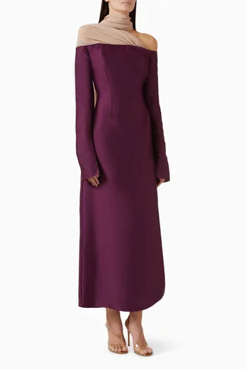 Layered Scarf Gown in Organza