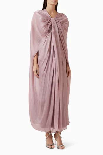 Draped Kaftan Gown in Organza