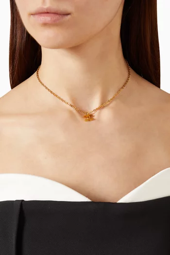 CC Pendant Necklace in Gold-plated Metal