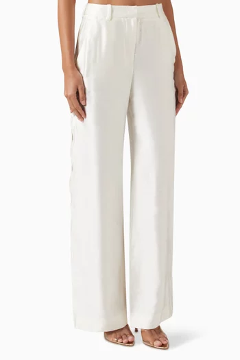 Braid Cut-out Pants in Satin