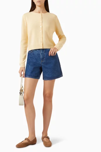 Clara Crewneck Cardigan in Cashmere