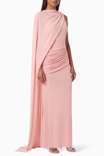 Lelia Cape Dress in Jersey