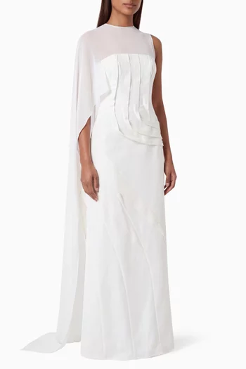 Aurene Cape Dress in Mesh