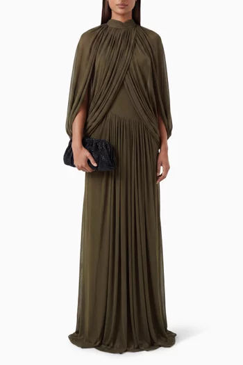 Enza Draped Gown in Jersey