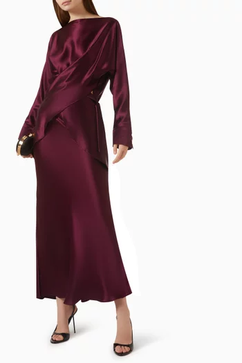 Tessa Top & Skirt Set in Satin