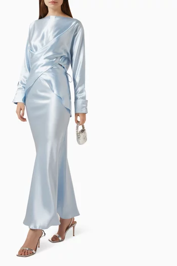 Tessa Top & Skirt Set in Satin