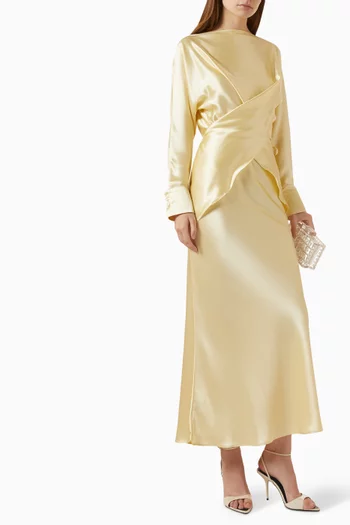 Tessa Top & Skirt Set in Satin