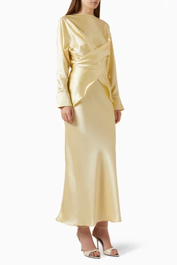 Tessa Top & Skirt Set in Satin