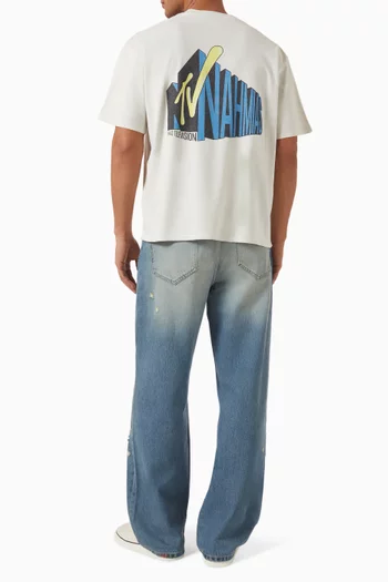TV-print Boxy T-shirt in Cotton