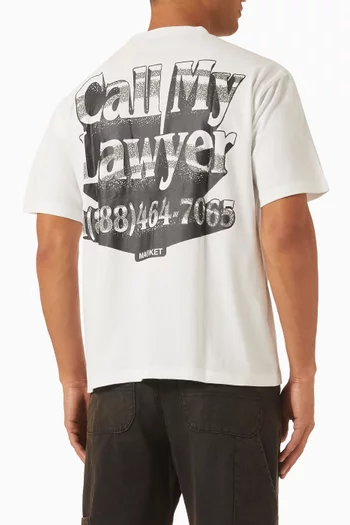 تي شيرت بطبعة بشعار Call My Lawyer‏ بارزة الملمس جيرسيه