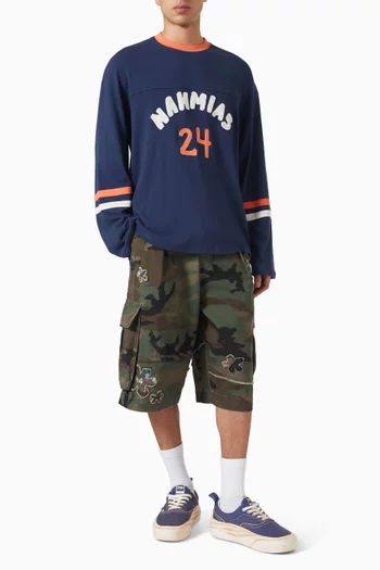 Varsity Ringer Long-Sleeve T-shirt in Cotton