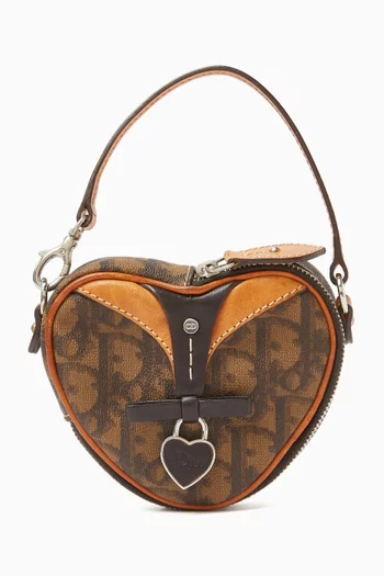 Romantique Heart Coin Purse in Coated Canvas & Leather