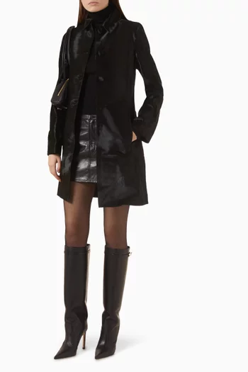 Stella Panelled Coat in Calf Hair