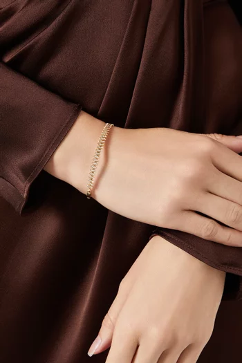 سوار برق صغير بتصميم ماركيز مرصع بالماس ذهب أصفر عيار ‏18‏