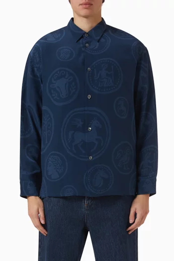 Derbin Shirt in Silk Crepe de Chine
