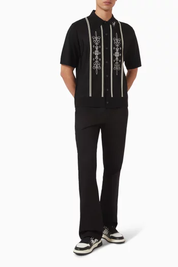 Panelled Shirt in Wool Blend-knit