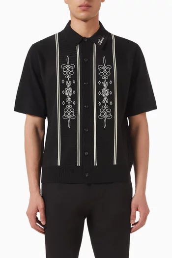 Panelled Shirt in Wool Blend-knit