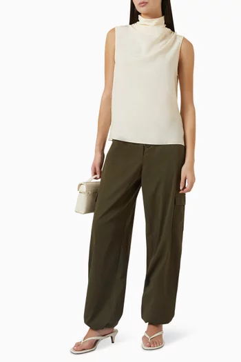 Bobbi Cowl-neck Top in Silk