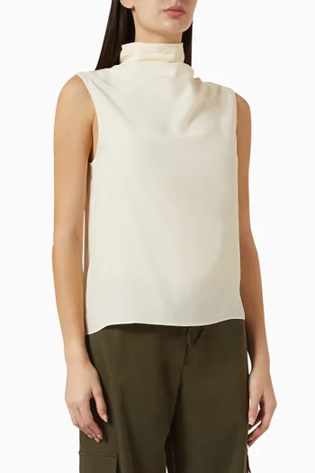 Bobbi Cowl-neck Top in Silk
