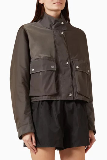 Washed Cropped Blouson Jacket in Re-Nylon