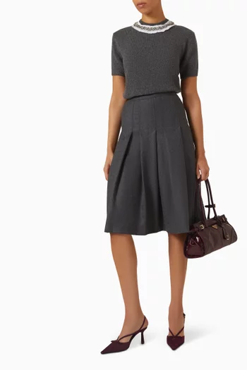 Embellished-collar Sweater in Wool & Cashmere