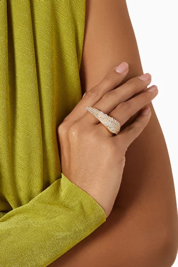 Wings Classic Large Diamond Ring in 18kt Yellow Gold