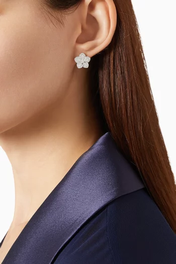 Floral Diamond Earrings in 14kt White Gold