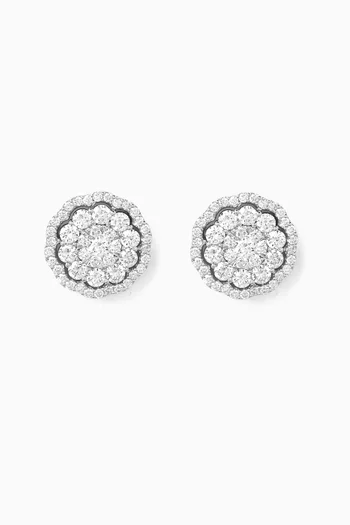 Diamond Stud Earrings in 14kt White Gold