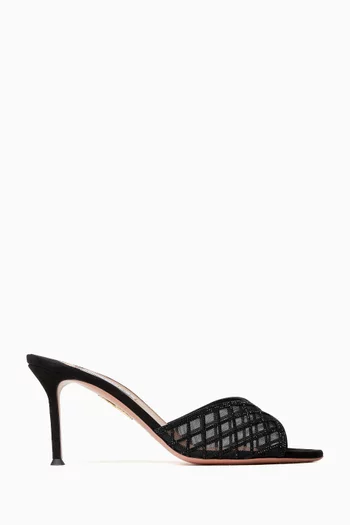 Lumiere 75 Mules in Crystal Mesh