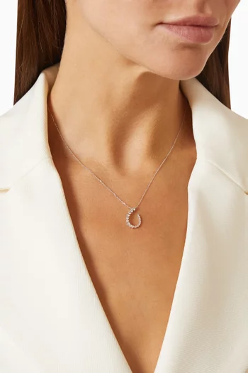 Open Teardrop Diamond Necklace in 18kt White Gold