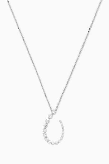 Open Teardrop Diamond Necklace in 18kt White Gold