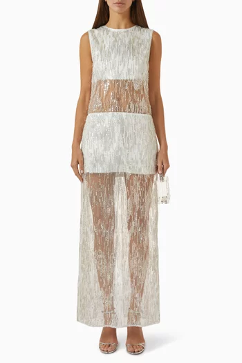 Viva Sequin Spliced Maxi Dress
