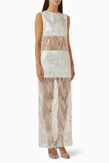 Viva Sequin Spliced Maxi Dress