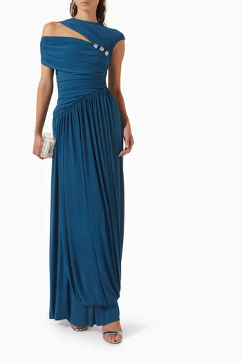 Chambery Asymmetric Draped Dress in Jersey