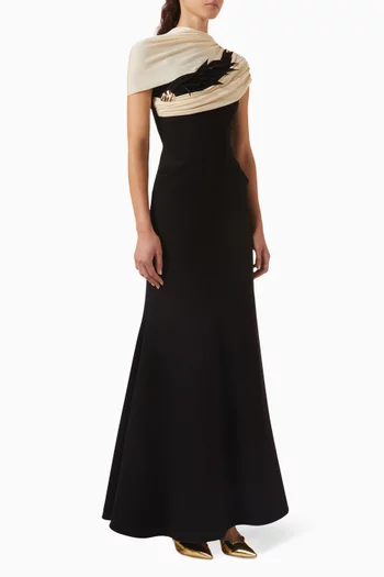 Malbecs Draped Dress in Crepe