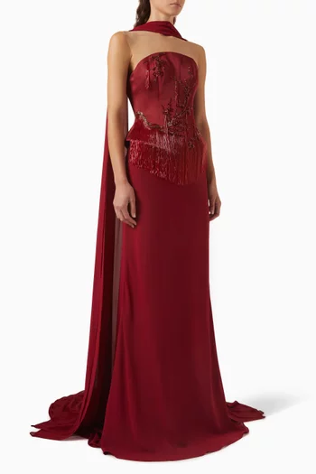 Scarlett Embellished Cape Dress