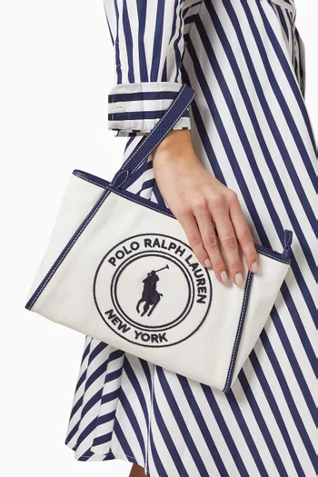 Logo Pouch in Cotton Canvas