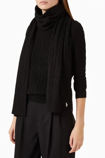 Logo Scarf in Wool Blend