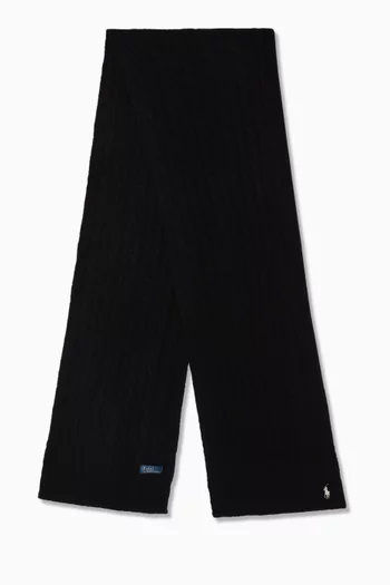 Logo Scarf in Wool Blend